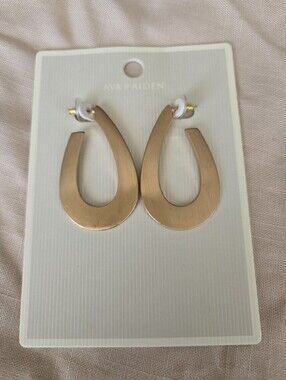 Ava & Aiden Matte Gold Open Teardrop Earrings